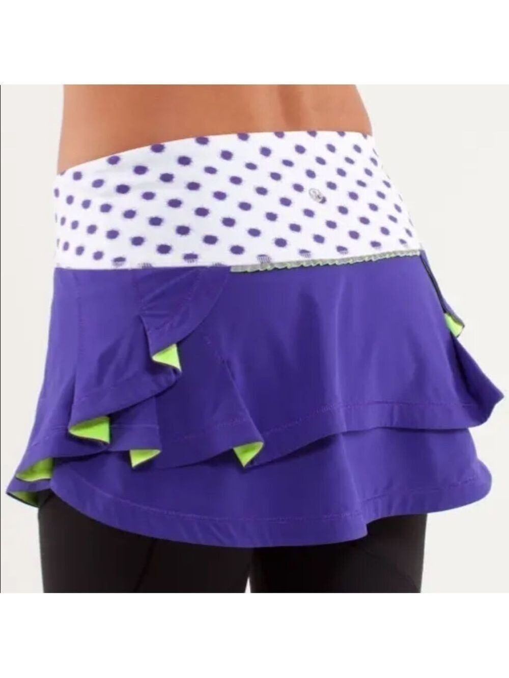 Nwt Lululemon Sz 4 Presta Skirt - Bruised Berry High Noon Dot White